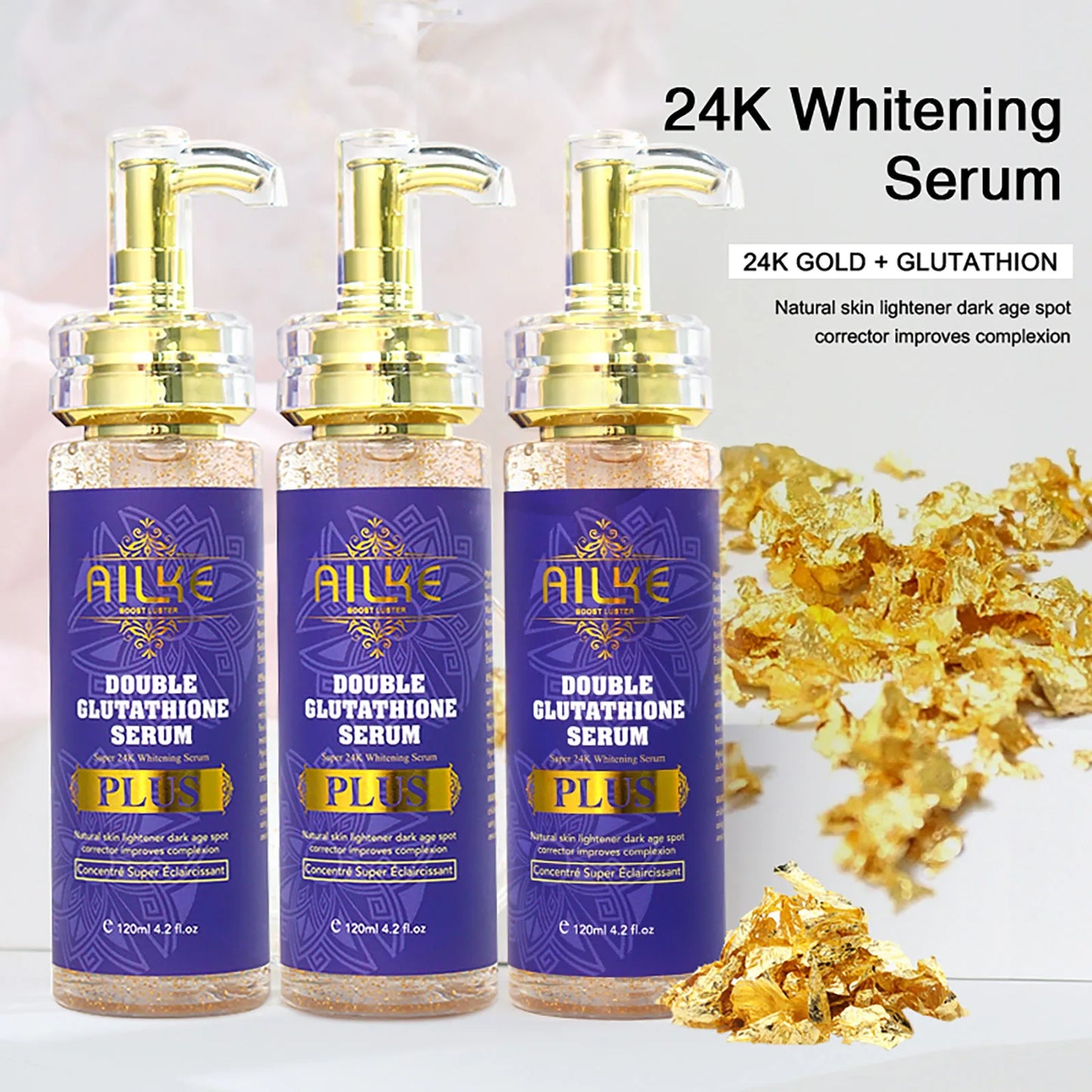 AILKE Glutathione Plus Skin Care Set Advanced Lightening Lotion Moisturizes and Softens Skin Glow Range for Men and Women