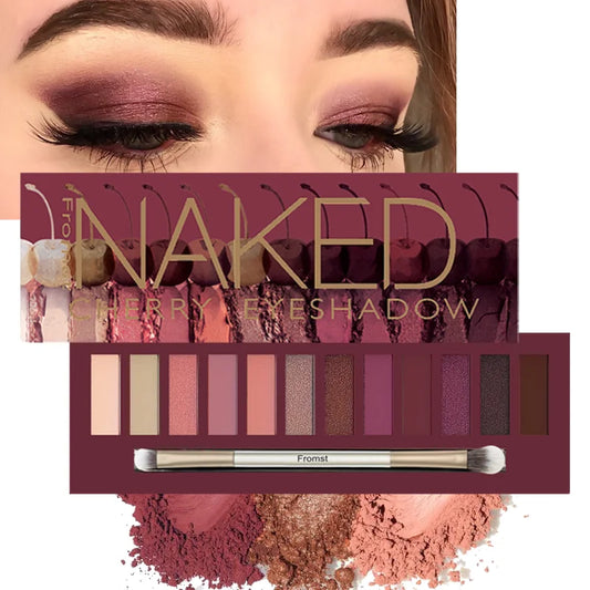 12 Color Pearl Glitter Eyeshadow Palette Waterproof Mirror