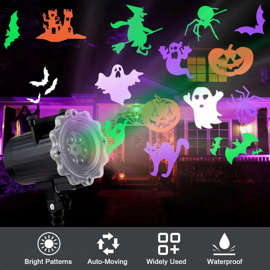 Halloween Projection Lights Outdoor 12 Slides Ghost Pumpkin