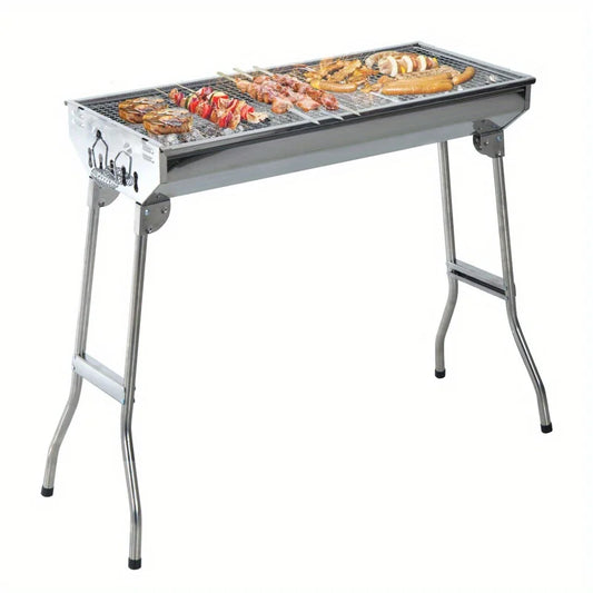 Portable Stainless Steel Barbecue Grill Folding Rack Outdoor