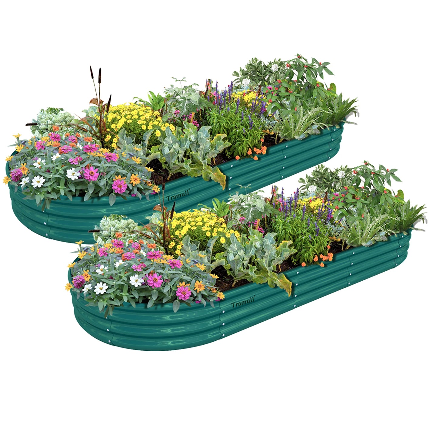 2 Pack 8x3x1Ft Galvanized Raised Garden Bed Large Metal Planter Box Kit Elevated Outdoor Garden Planters