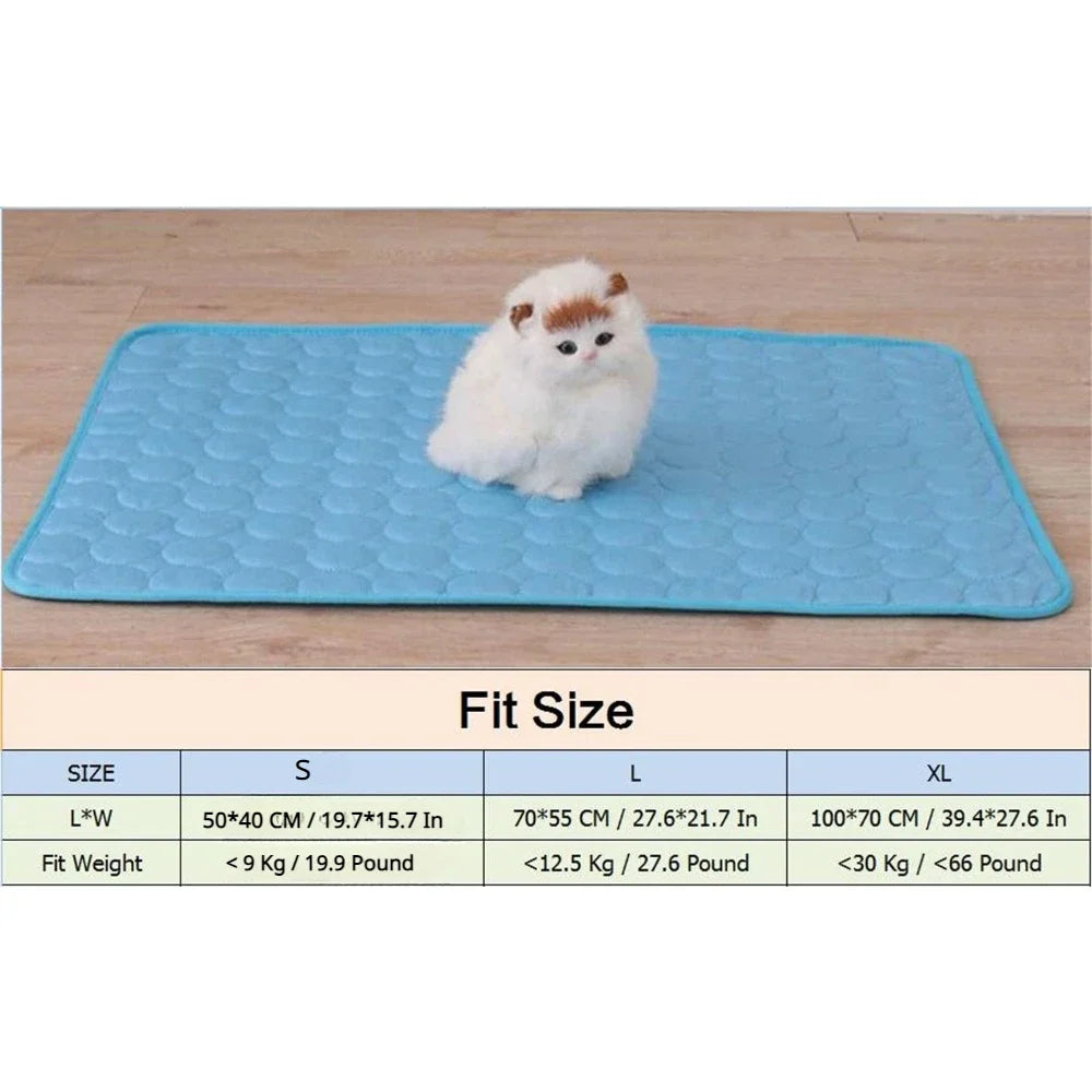 Pet Summer Cooling Pad Self-Cooling Ice Silk Pet Bed Dog Cat Nest Breathable Cooling Cooling Sleeping Pad Cat crates Litter mat