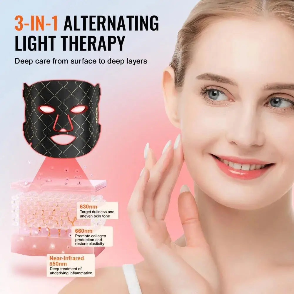 Red Light Therapy for Face Mask 3 Wavelengths Skin Rejuvenation Mask for Home Use