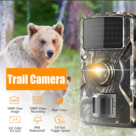 Waterproof Trail Camera 1080P 16MP Infrared Night Vision IP66