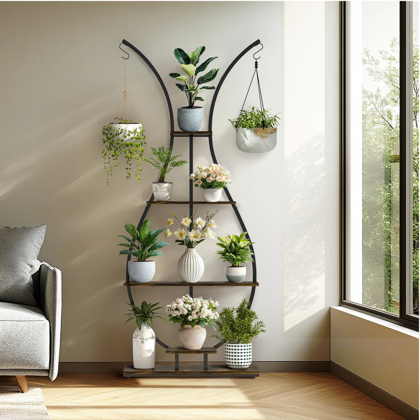 Vase Plant Stand 5 Tier Planter Display Rack Garden Decor