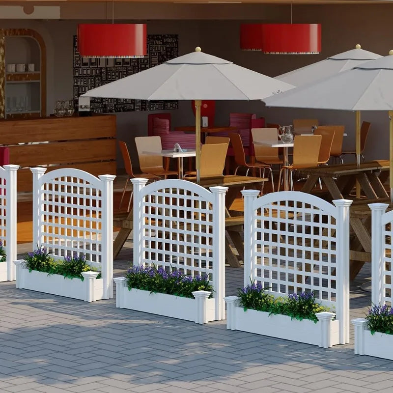 45.5"H x 42"W x 15"L (1 Screen with Planter) Freestanding Privacy Screen with Planter Box