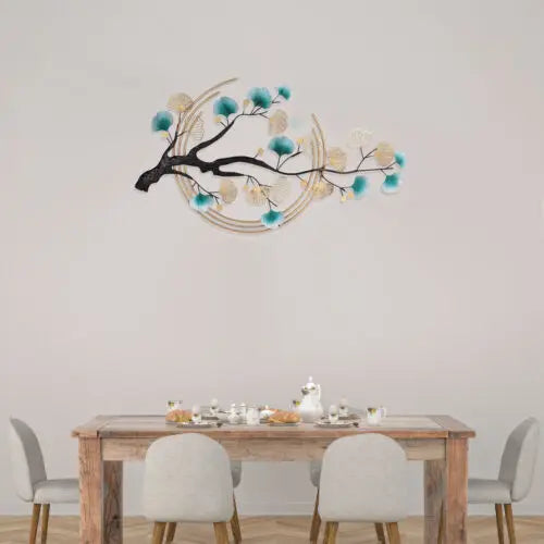 3D Ginkgo Leaf Metal Wall Decor Art Nature Wall Mounted Sculpture for Living Room Bedroom