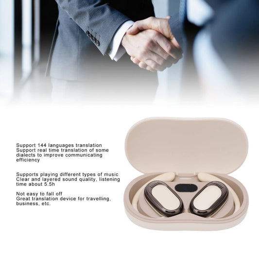 Language Translator Earbuds Music Playing Bluetooth 5.4 Wireless Earbuds Real Time 144 Languages with Charging Case for Travel