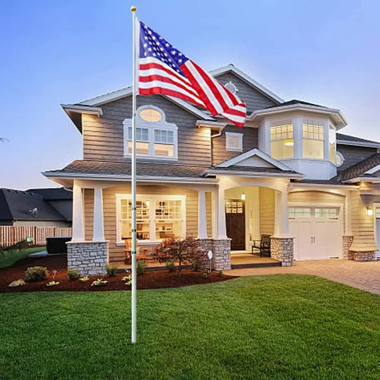 Flag Pole for Outside In Ground, Extra Thick Outdoor Heavy Duty Patio Flagpole with 3x5 American Flag for Commercial Residential