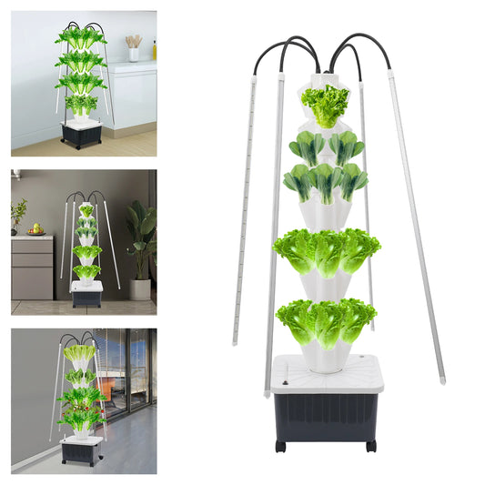 Indoor Hydroponic Vertical Garden Kit With Grow Lights