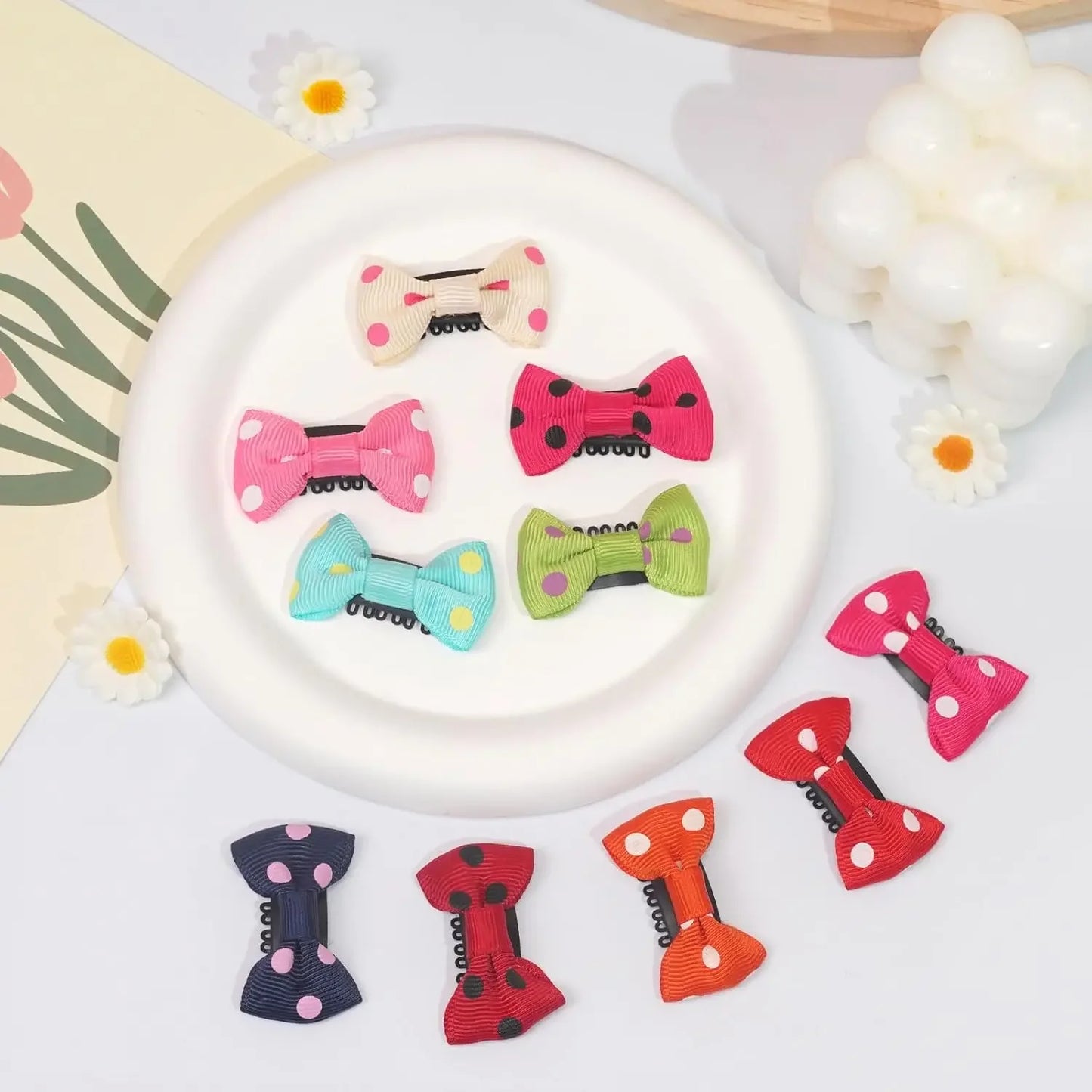 20/40PCS Baby Girls Fine Hair Clips 1.75Inch Grosgrain Ribbon Hair Bows Snap Hair Clips Barrettes Handmade Hair Accessories