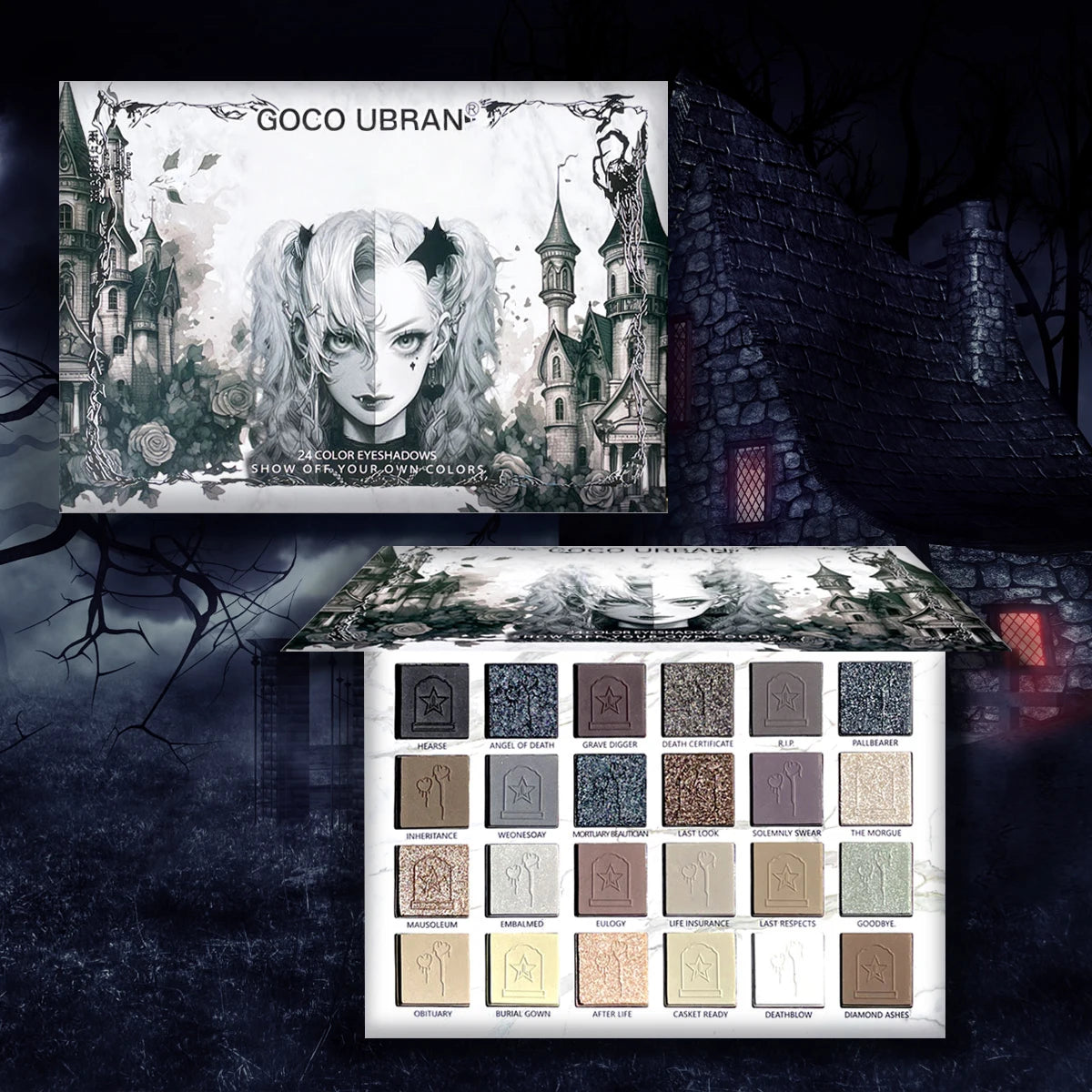 Dark Elf 24 Color Eyeshadow Palette Vampire Inspired Matte