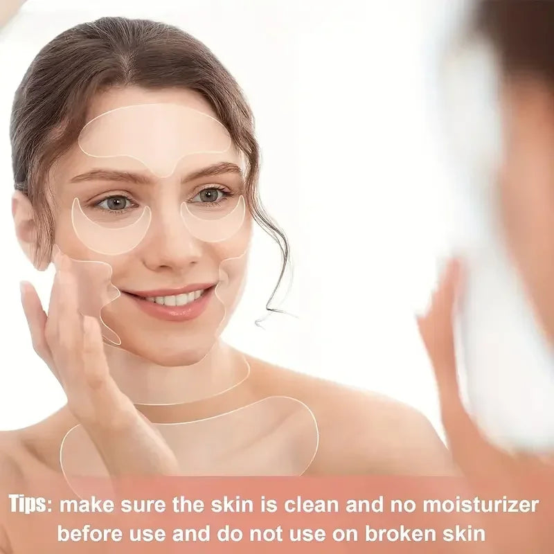 Reusable Silicone Anti-Wrinkle Pad Patch Face Neck Wrinkle Removal Patch Pad Facial Skin Lift Anti Aging Facial Beauty Tools
