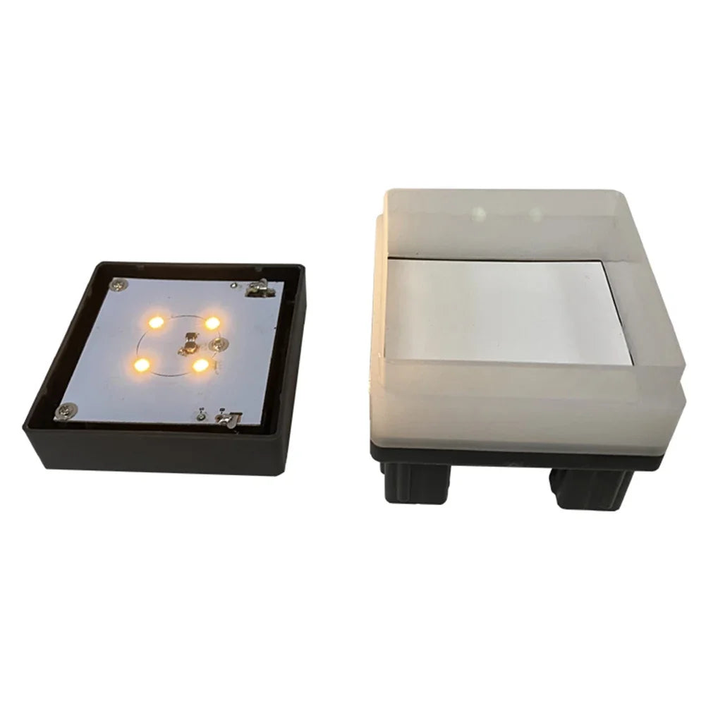 Outdoor Garden Street LED Light Solar Panel Pipe Pillar Post Square IP44 Waterproof Monocrystalline Cap Fence Lamp
