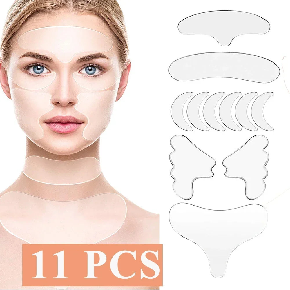 Reusable Silicone Anti-Wrinkle Pad Patch Face Neck Wrinkle Removal Patch Pad Facial Skin Lift Anti Aging Facial Beauty Tools