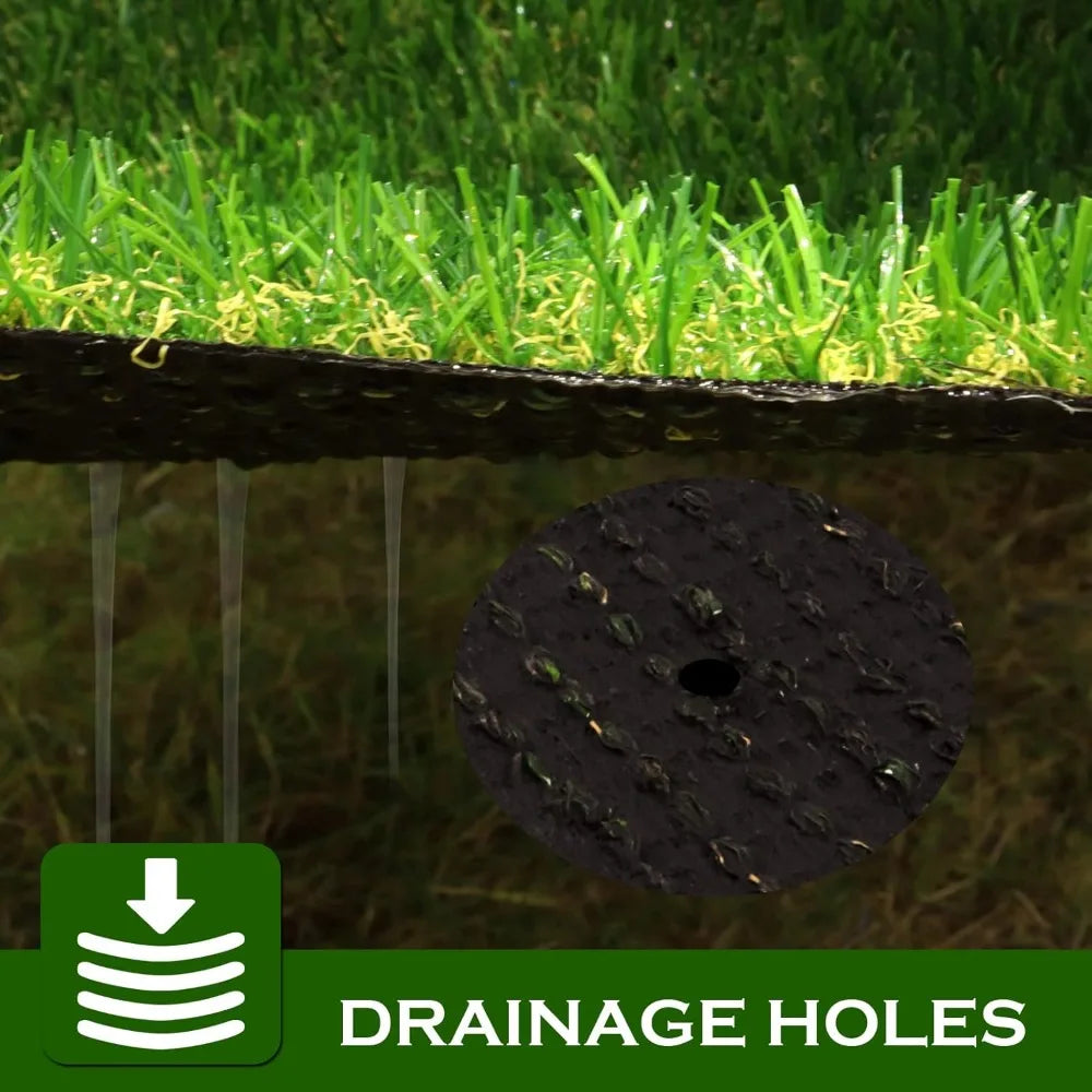 Artificial Turf Grass 8' X 9' with Drainage, 0.8 Inch Realistic Fake Grass Rug, for Garden, Backyard, Outdoor Lawn Landscape