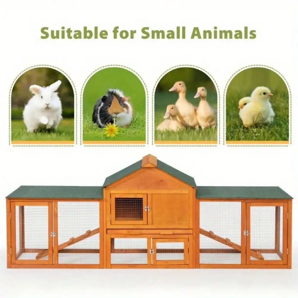 Rabbit Hutch Indoor Bunny Cage Small Animal Pet House Run Outdoor
