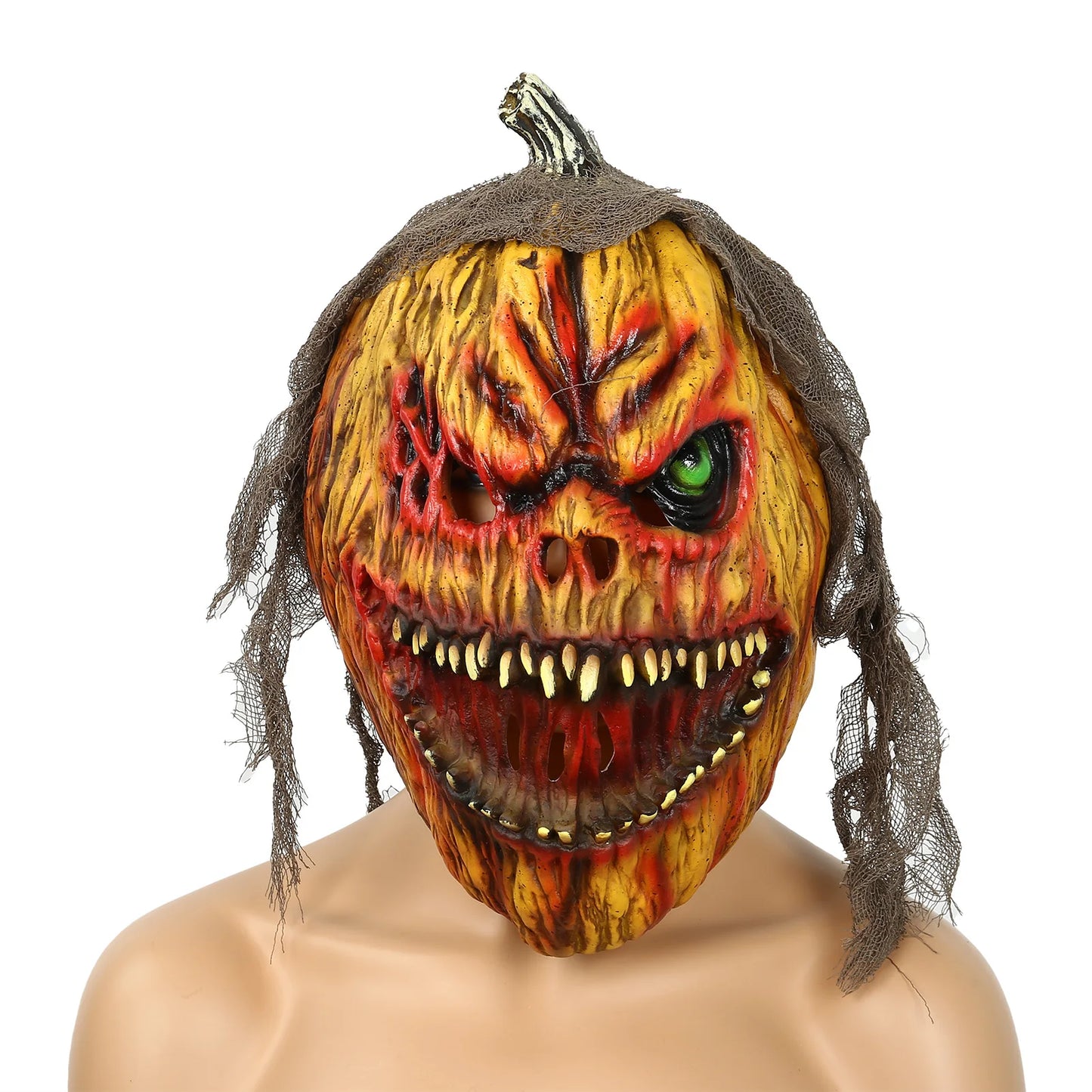 Halloween Scary Pumpkin Ghost Wig Cosplay Mask For Women