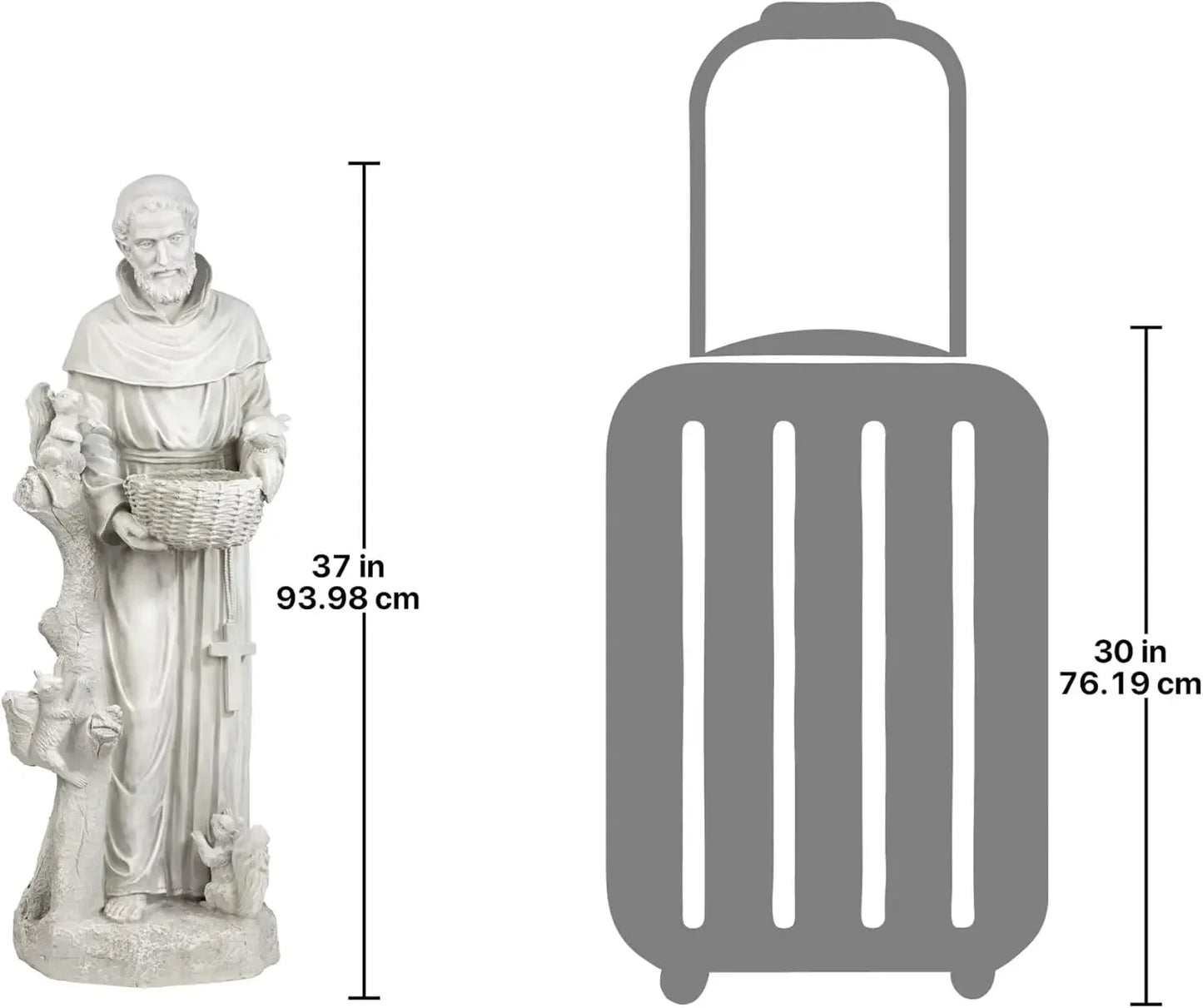 Hot sale.Nature's Nurturer Francis Assisi Religious Garden Decor Statue Bird Bath Feeder, 37 inch, Cast Stone Resin, Antique Sto