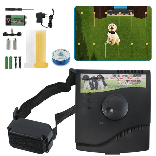 Electric Dog Fence System Pet Containment Shock Collar Yard Garden Waterproof