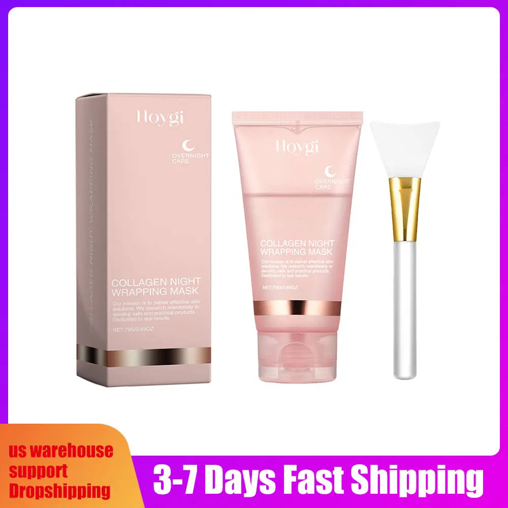 75g Collagen Peel Off Mask With Brush Pore Shrinking Blackhead Removal Oil Control Skin Rejuvenation Moisturizing Skin Care
