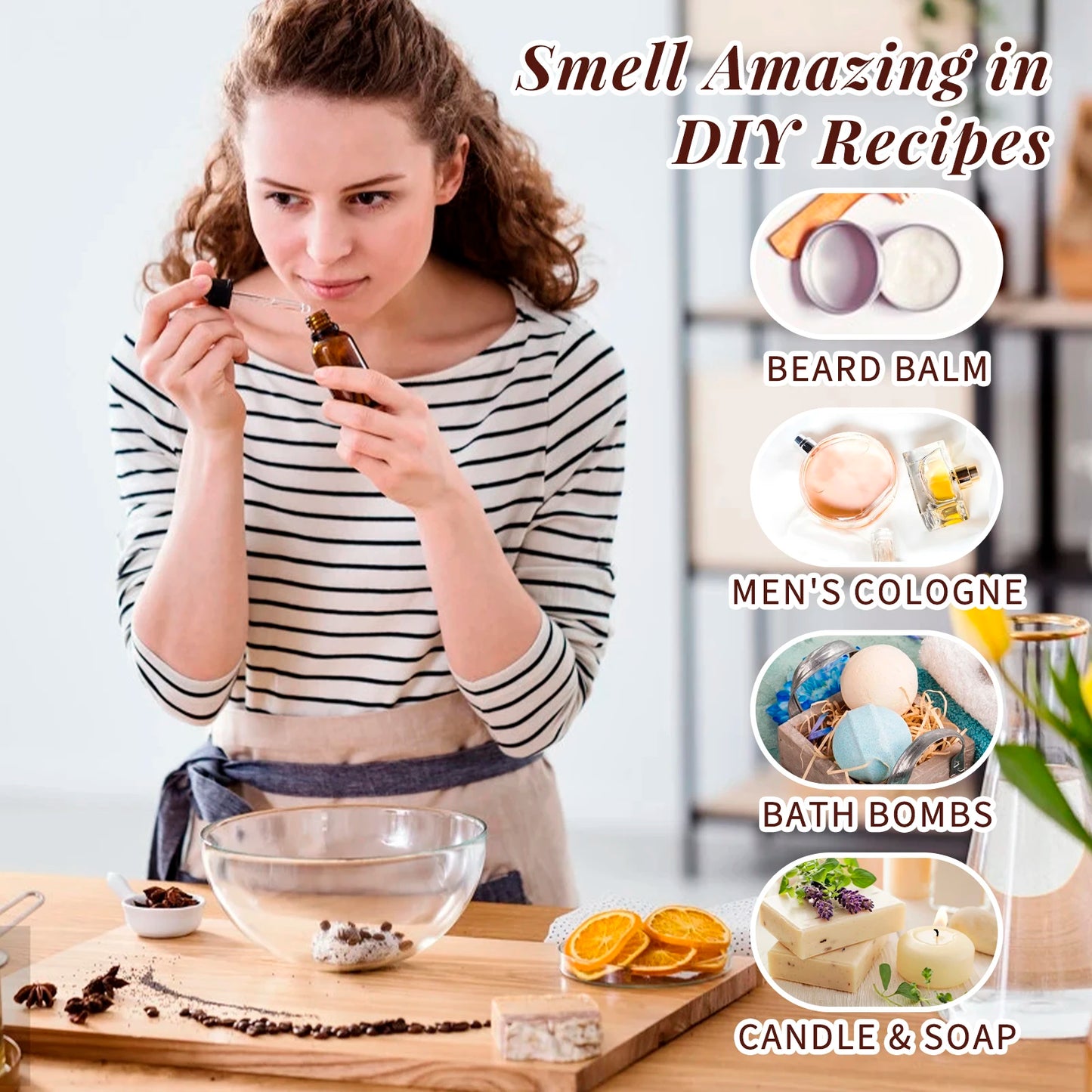 HIQILI Woody Fragrance Oils Set TOP 6PCS 10mL Gift for Diffuser Candles Soaps