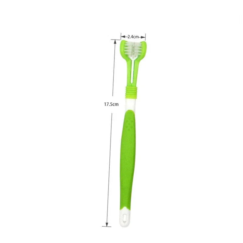 Three Sided Pet Toothbrush Three-Head Multi-angle Toothbrush Cleaning Dog Cat Brush Bad Breath Teeth Care Tool