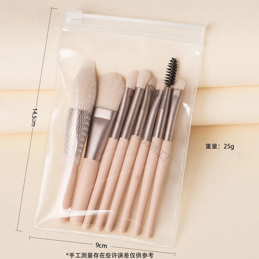 8 Piece Foundation Macaron Makeup Brush Set Concealer Blush