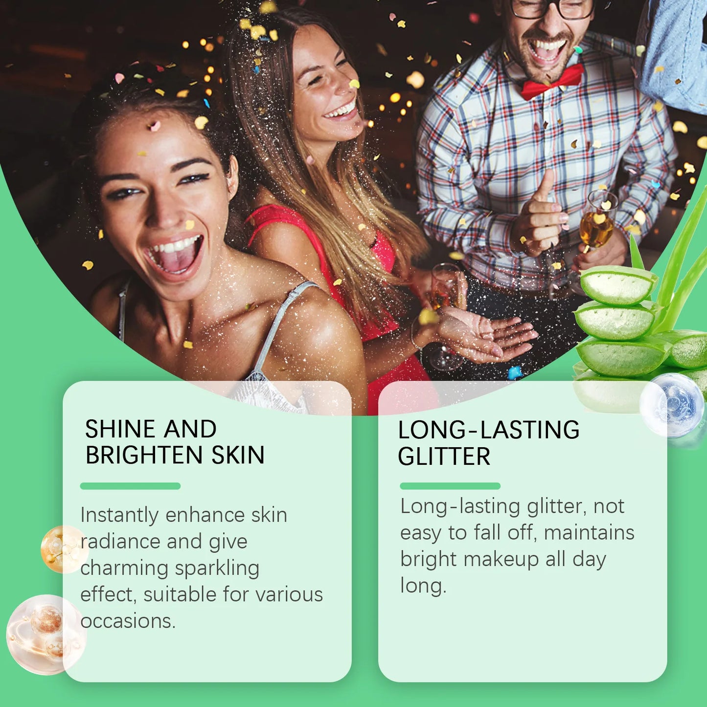 EELHOE 1pcs Highlighter Powder Spray Long Lasting Shiny Face Contour Hair Body Clothes Glitter Makeup for Dating Nightclub Party