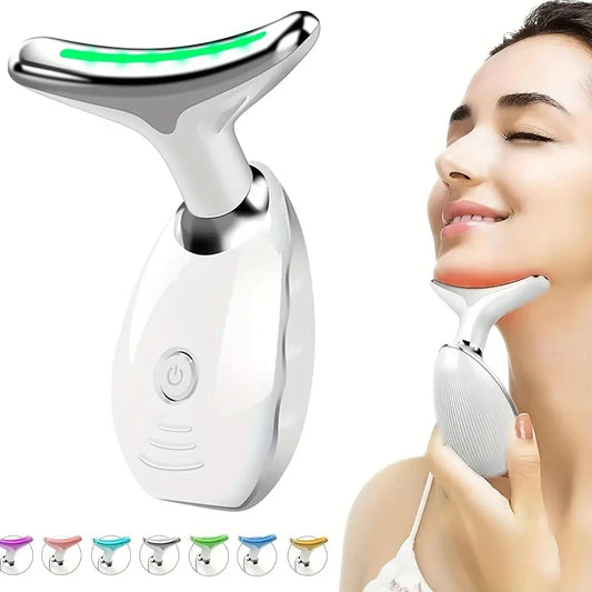 7LED Color Vibrating Neck Device Beauty Gift for Face and Skin Rejuvenation