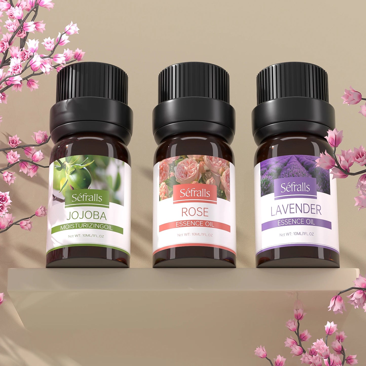 Séfralls Plant Natural Firming And Moisturizing Facial Essence Oil Set 10ml * 3pcs/set Natural Essential Oils Kit-Perfect for Di