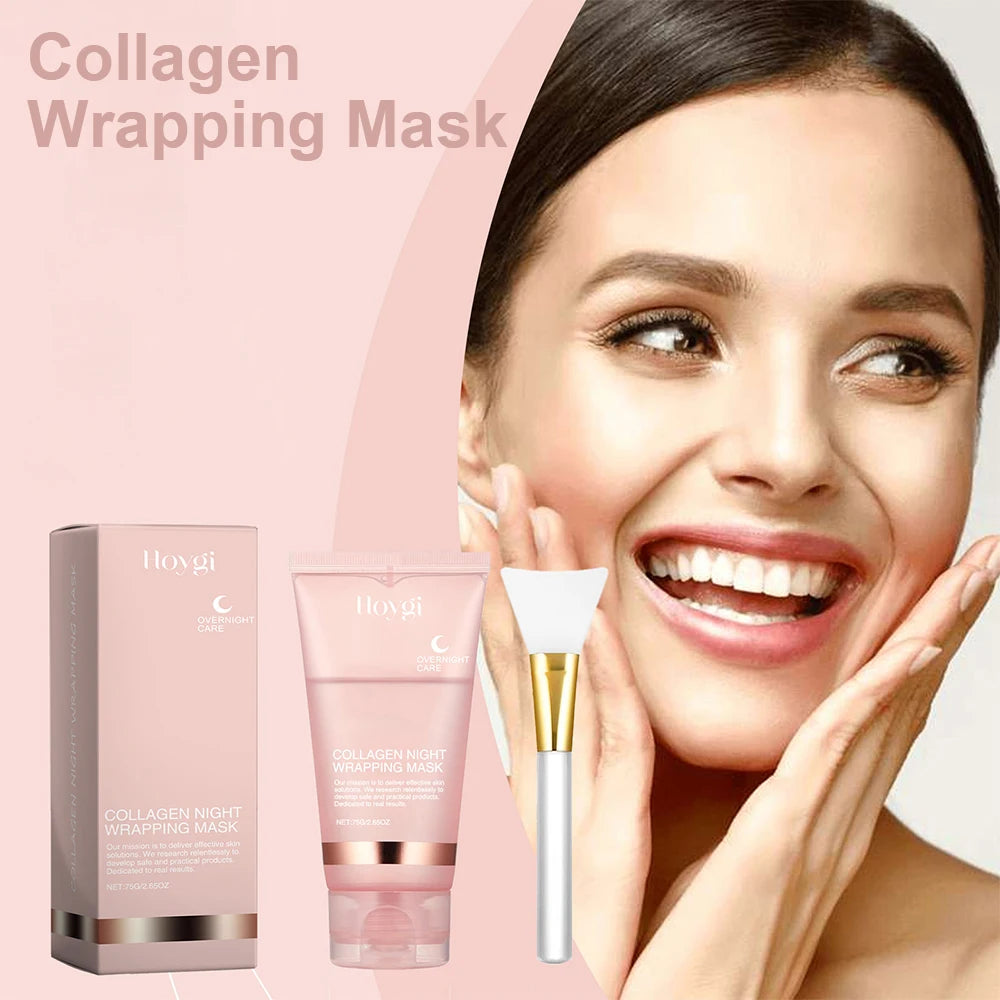 75g Collagen Peel Off Mask With Brush Pore Shrinking Blackhead Removal Oil Control Skin Rejuvenation Moisturizing Skin Care