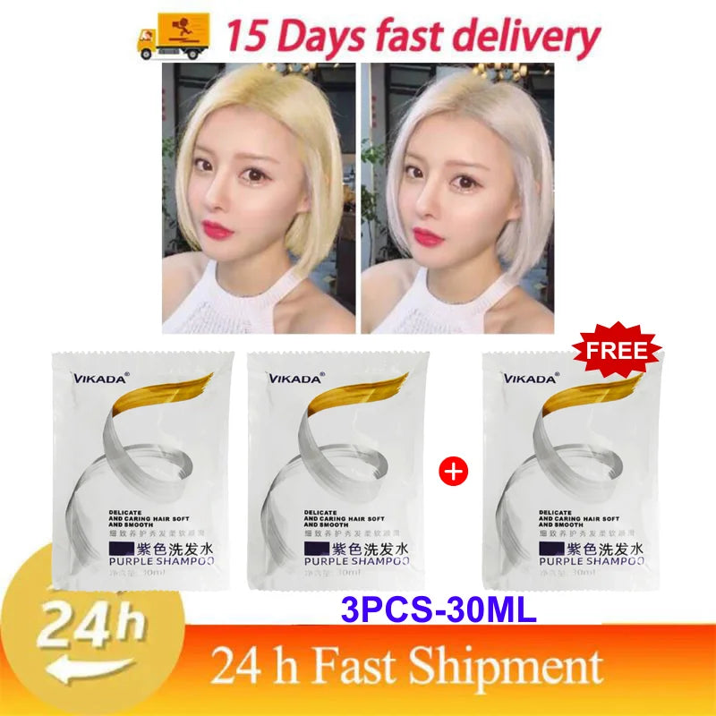 Professional Color Fixing Purple Shampoo Professional Yellow Removal Post Dyeing Gray Hair Care Bleached Highlighted Revitalize