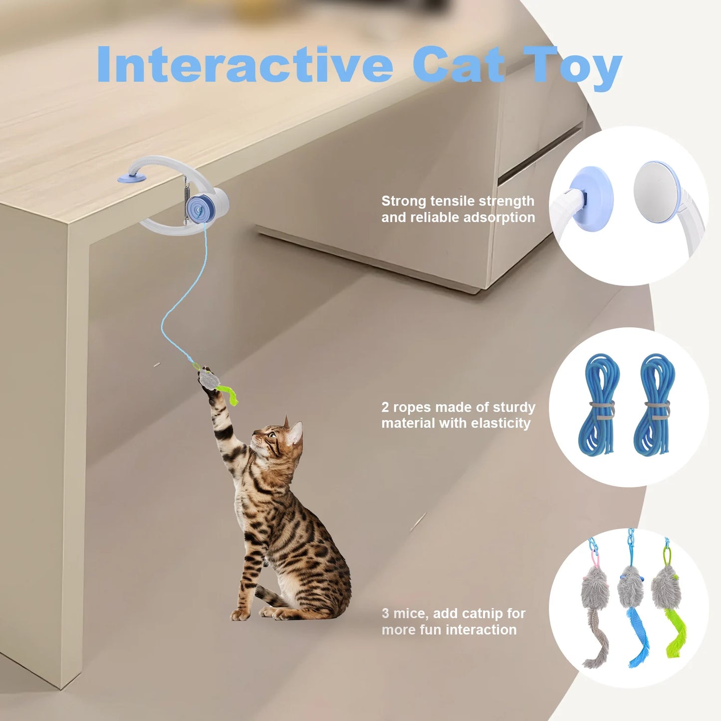 Electric Door Hanging Cat Toy USB Rechargeable Self Play Interactive Kitten Toy with Random Motion