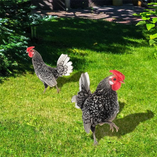 Realistic Chicken Statues Acrylic Rooster Animals Stakes Animals Sculptures Decor Chicken Ornaments Yard Art Decor For Backyard