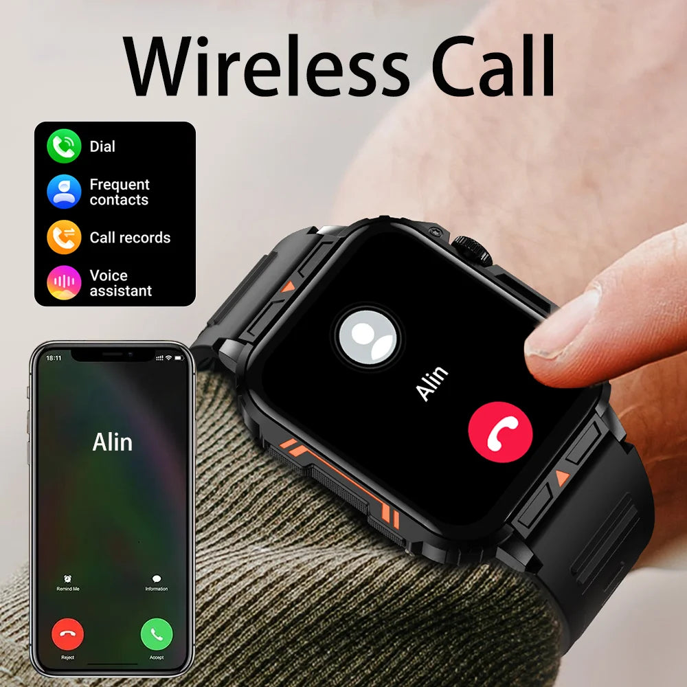 SENBONO Military Men Smart Watch Bluetooth Call 24/7 Heart Rate Monitor IP68 Waterproof 100+ Sport Mode Smartwatch for Men Women