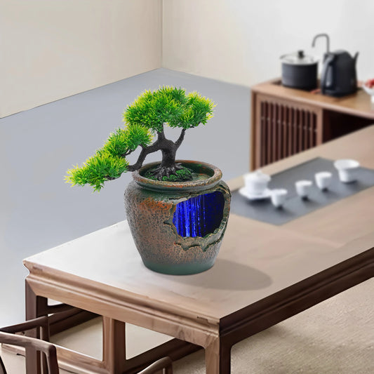Bymaocar Insert Tree Style Desktop Art Decoration with LED Lights for Offices and Yoga Studios