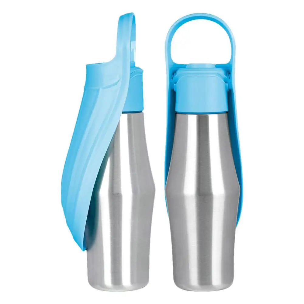 Dog Water Bottle 27oz Stainless Steel Travel Water Dispenser Pet Accessories 2 In 1 Dog Water Bowl for Travel Outings Camping