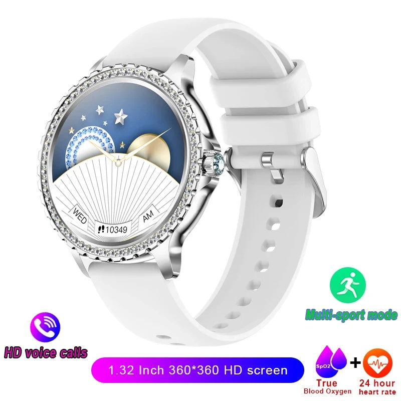 Xiaomi Mijia Women Smart Watch True Blood Oxygen 1.32Inch 360*360 HD Screen Diamond Bracelet Bluetooth Call Ladies