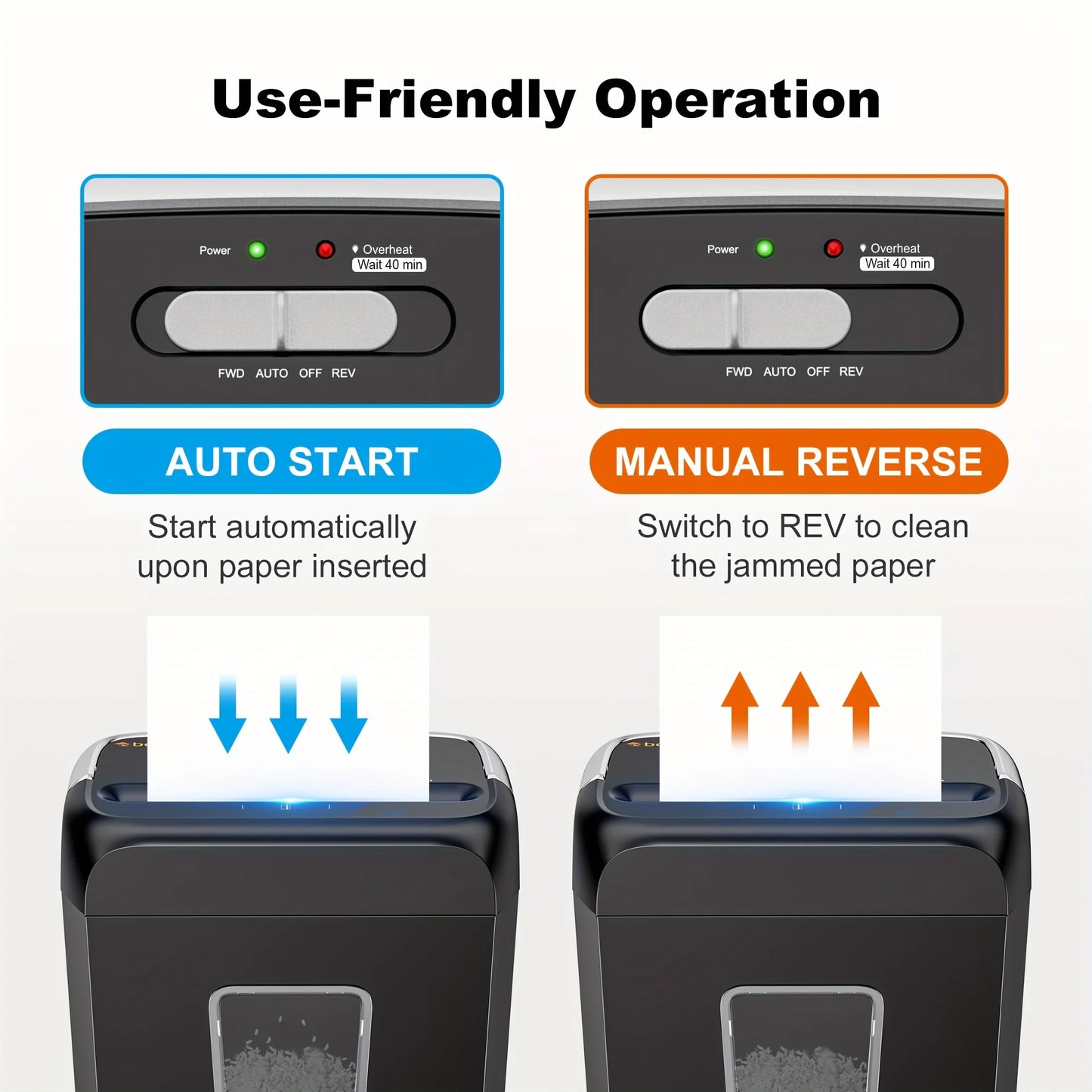 6-Sheet Cross-Cut Paper Shredder with 3.4-Gallon Wastebasket for Home Office Shreds Credit Cards,Paper, Mail, Staples and Clips