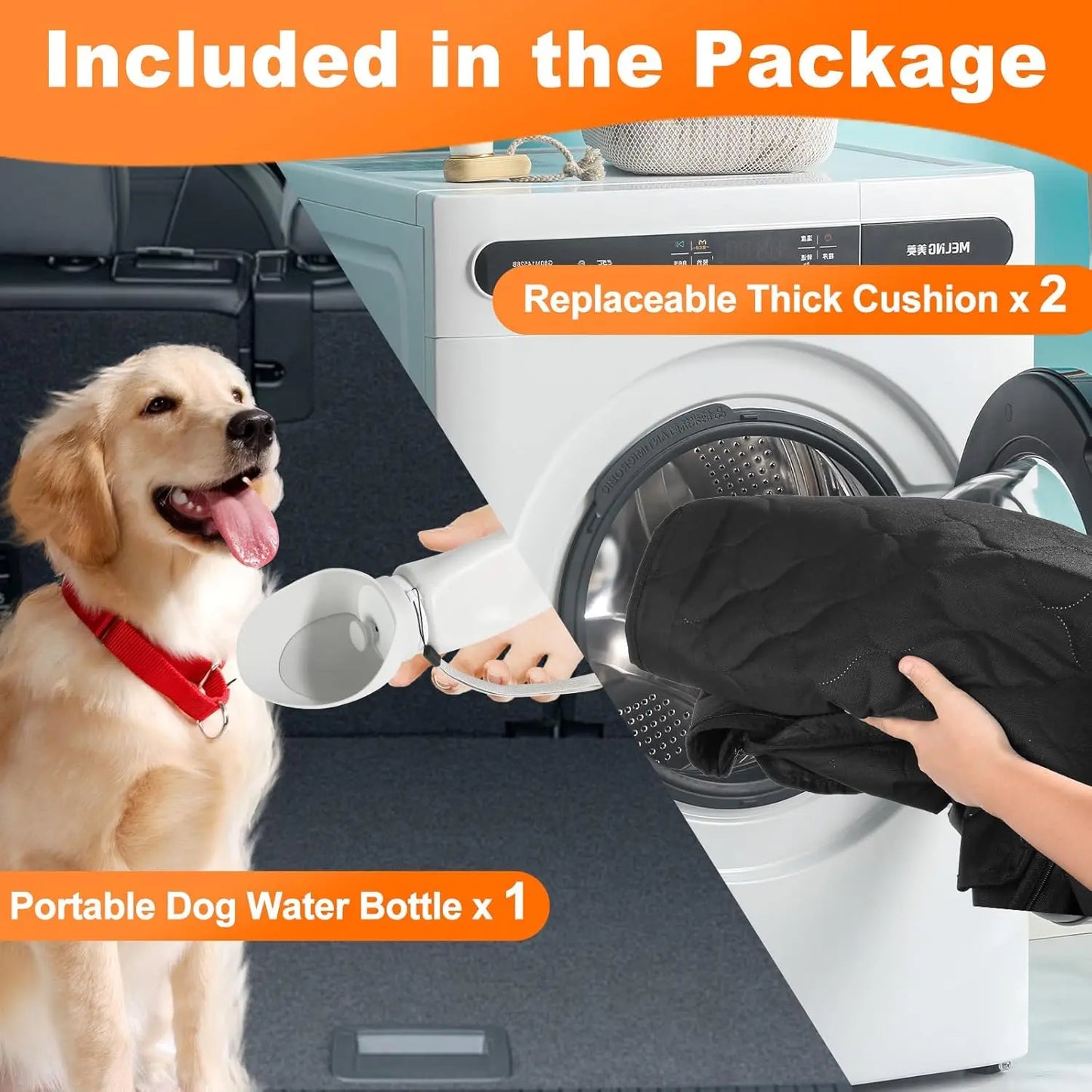 Waterproof Pet Travel Accessories Foldable Dog Car Seat Safety Hammock Rear Back Seat Protector