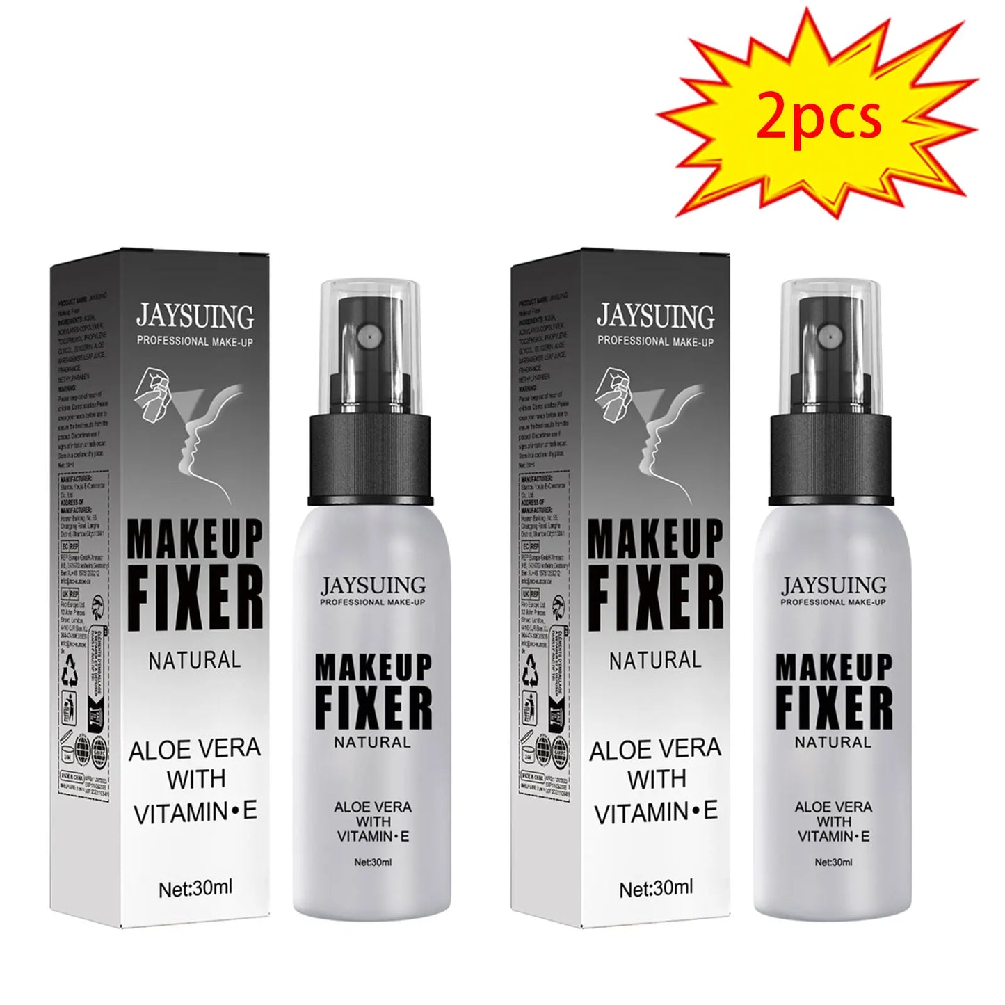 2pcs Makeup Setting Spray For Face Transfer-proof Long-lasting Oil-free No Creasing No Separation Refreshing Quick Fixer Spray