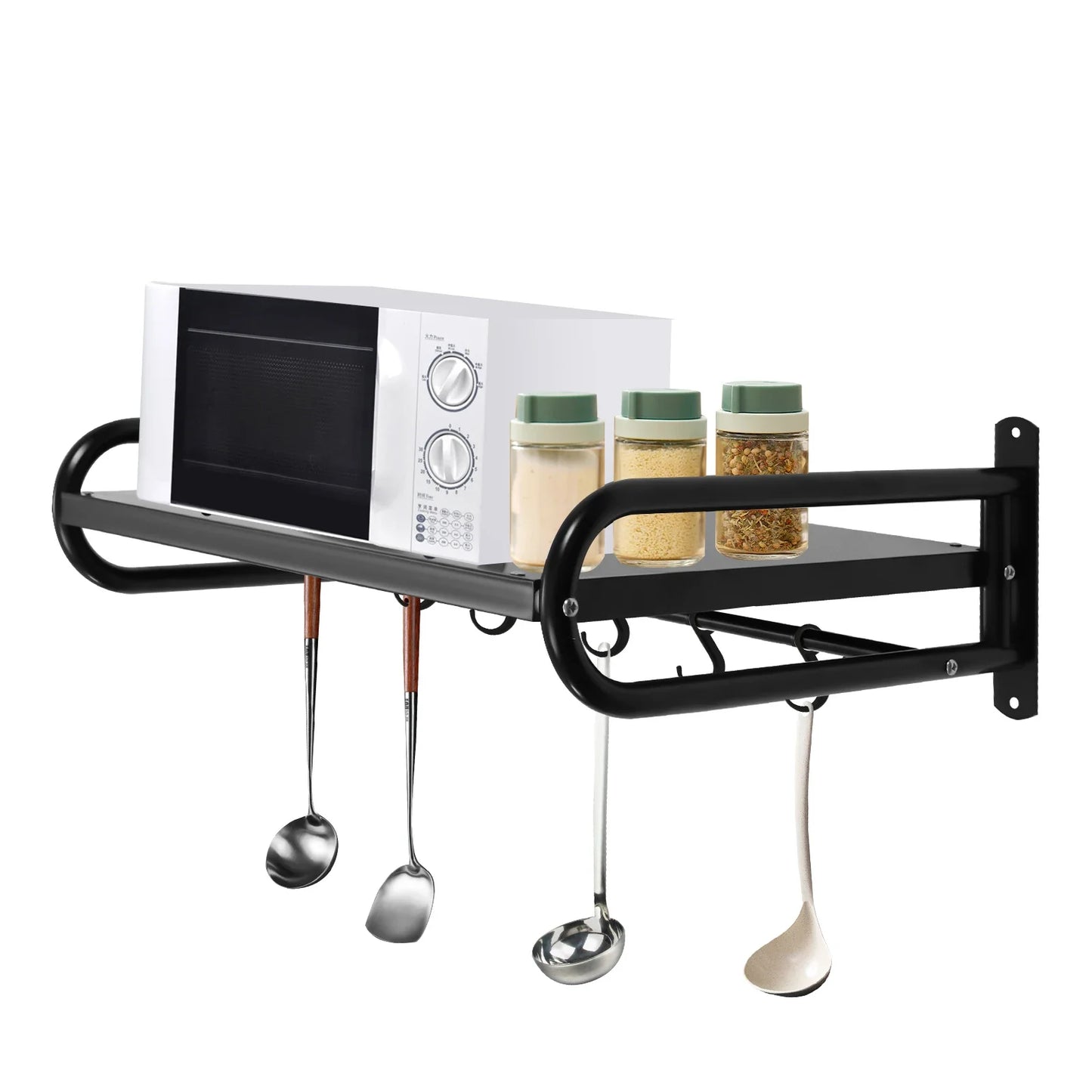 Carbon Steel Wall Shelf Metal Shelving Heavy Duty Commercial or Household Grade Wall Mount Microwave Oven Shelf