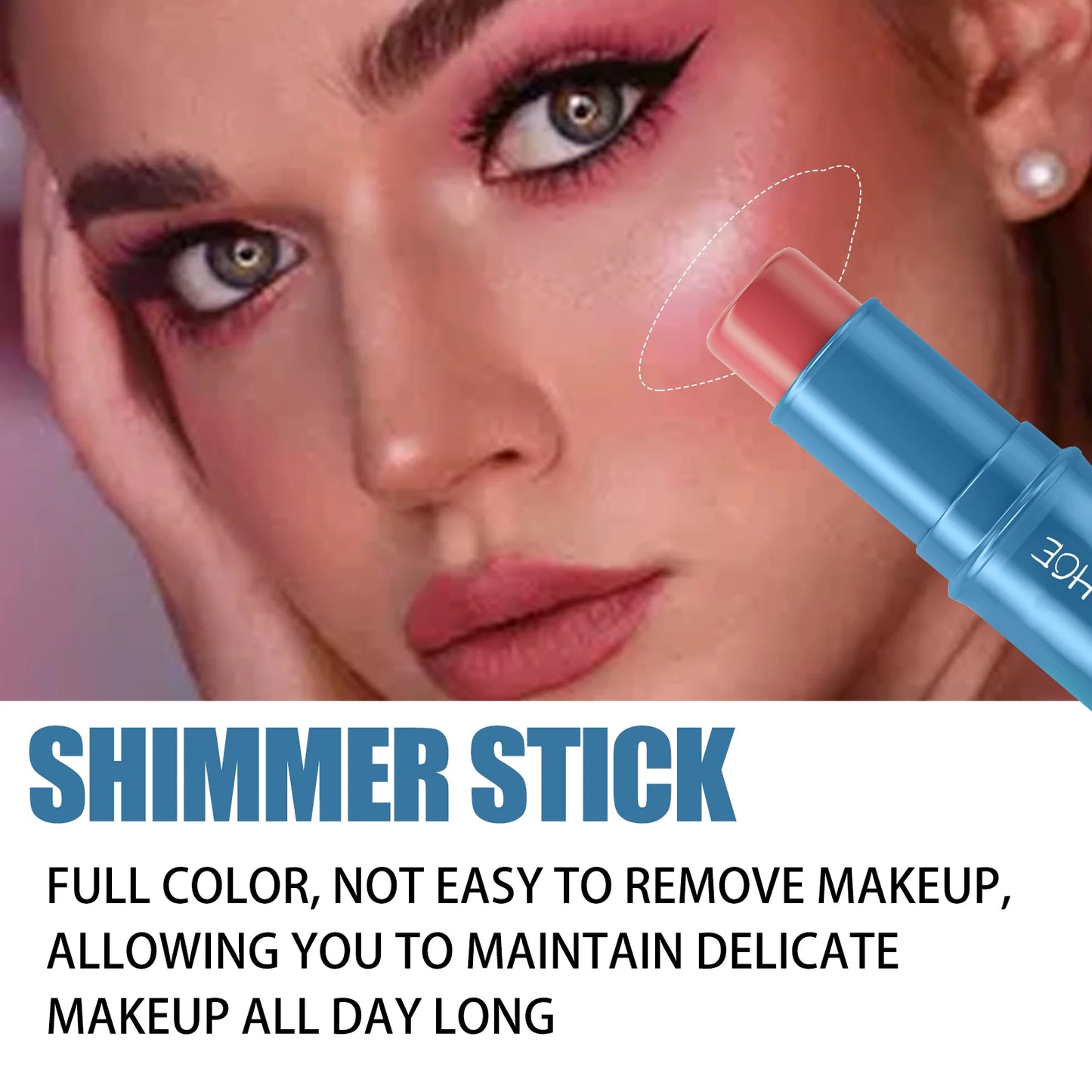 EELHOE Multipurpose Blush Stick Natural Long Lasting Makeup Effect Easy Color Rouge Non-Removing Matte Silky for All Skin Color