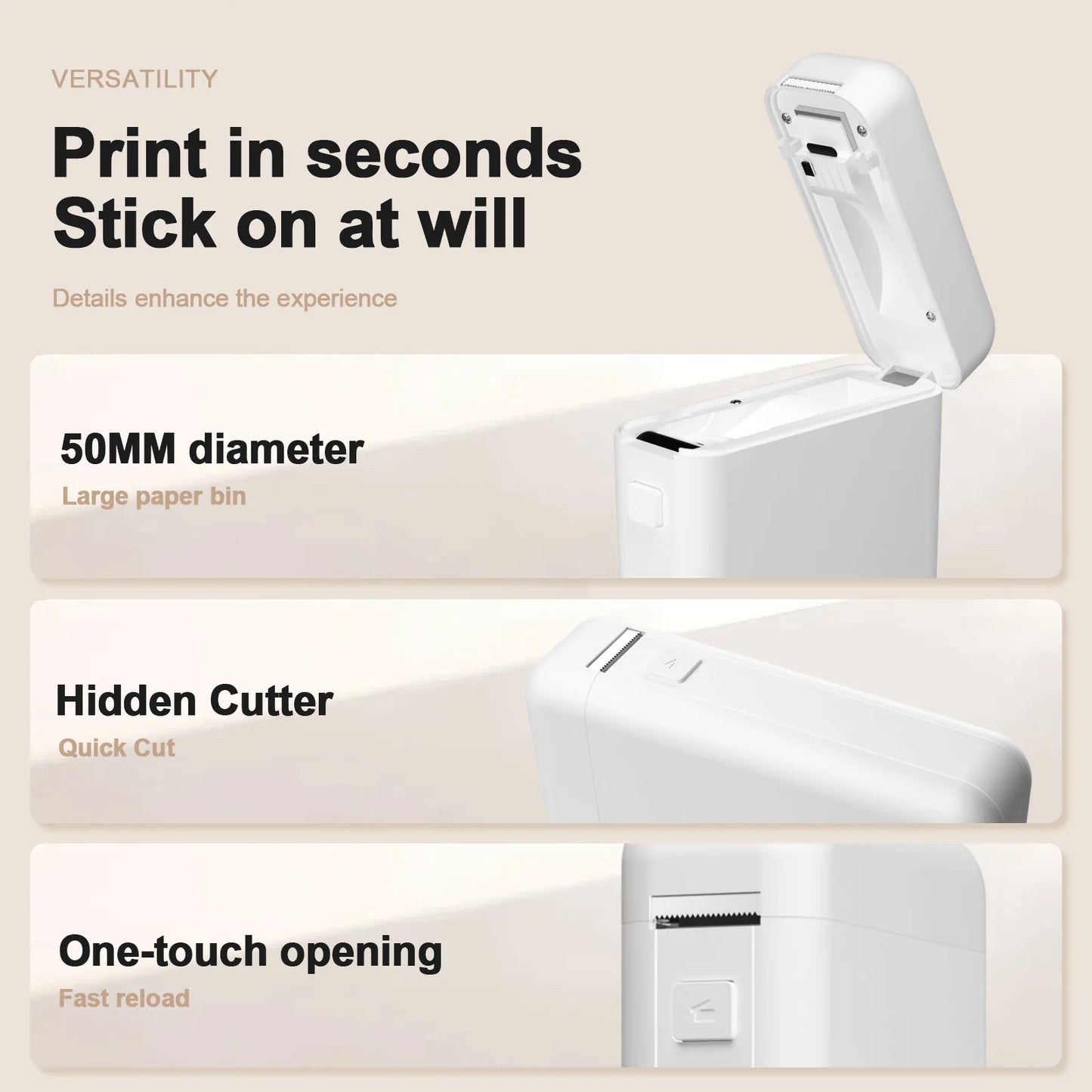 Label Maker Machine with Tape Portable Printer Mini Thermal Printers Self-adhesive Sticker for School Home Office Organization
