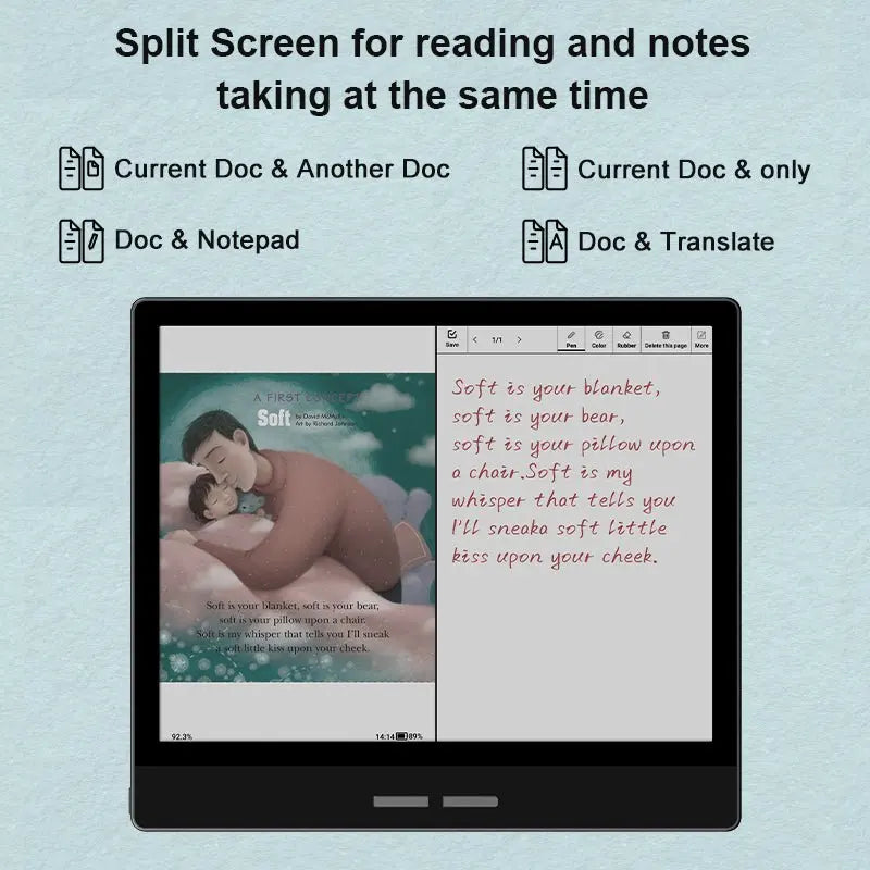 Bigme ebook reader 7'' color e-ink electronic book 36-level cold & warm front light Android open system ereader tablet B751C