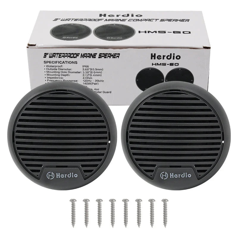 Herdio 140W Two-Way Marine Waterproof Stereo Mini Speaker System Is Applicable To ATV UTV Motorcycle Outdoor