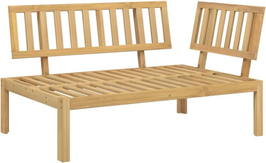 Patio Pallet Corner Sofa - Outdoor Garden/Patio/Terrace Seating - Solid Acacia Wood, Light Brown - 52.4"x36.2"x27.2"