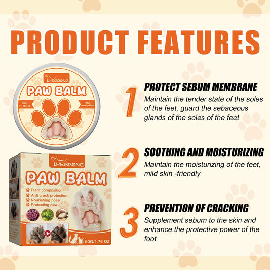 Pet Paw Repair Balm Moisturizes Dry Paw Pads Repairs Cracked skin Calms redness discomfort Paw Pad Rescue Cream For Dog and Cat