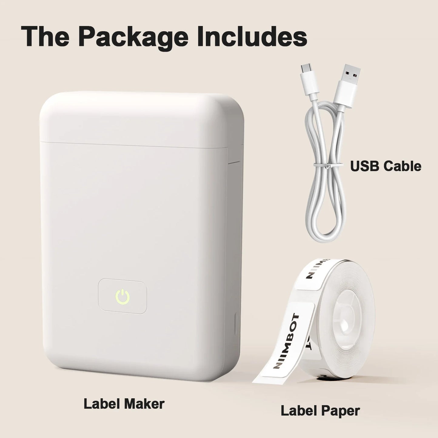 Label Maker Machine with Tape Portable Printer Mini Thermal Printers Self-adhesive Sticker for School Home Office Organization
